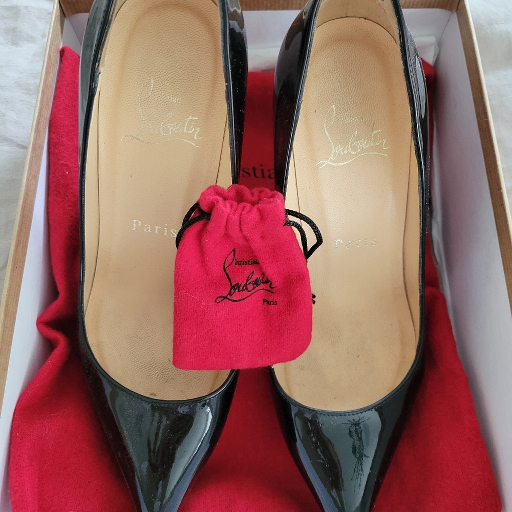 Christian Louboutin Patent Black So Kate 120 Heels